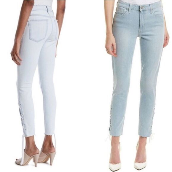 Joe's Jeans The Charlie Light Wash lace up ankle high rise skinny jeans - Picture 2 of 7